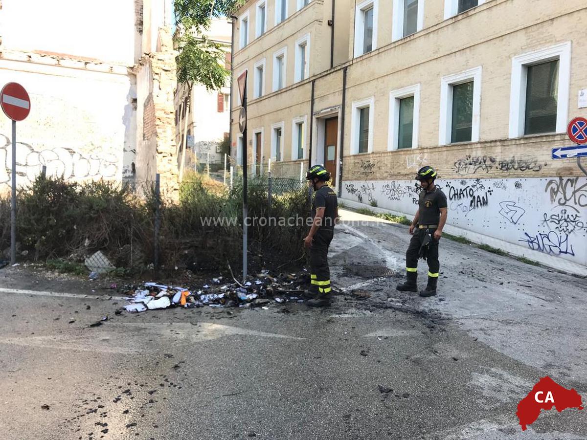 Fiamme Nel Parcheggio In Centro A Fuoco Un Cassonetto Per La Carta